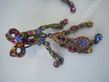 Шикарные серьги Византия с цветными кристаллами, фото №4