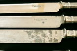 Ножи серебро 84 пробы, 5 штук, фото №3