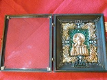Икона Господь Вседержитель в киоте - серебрение, позолота, эмаль (230*260*40мм), фото №4