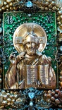 Икона Господь Вседержитель в киоте - серебрение, позолота, эмаль (230*260*40мм), фото №6