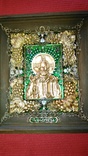 Икона Господь Вседержитель в киоте - серебрение, позолота, эмаль (230*260*40мм), фото №11