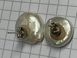 925 серебряные серьги с большими жемчужинами, фото №4