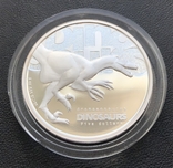 Комплект серебряных монет 2 доллара 2002 года. Динозавры. Тувалу. 248,8 грамм, фото №10
