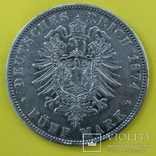 Німецька імперія 5 марок, 1874р. Срібло., фото №3