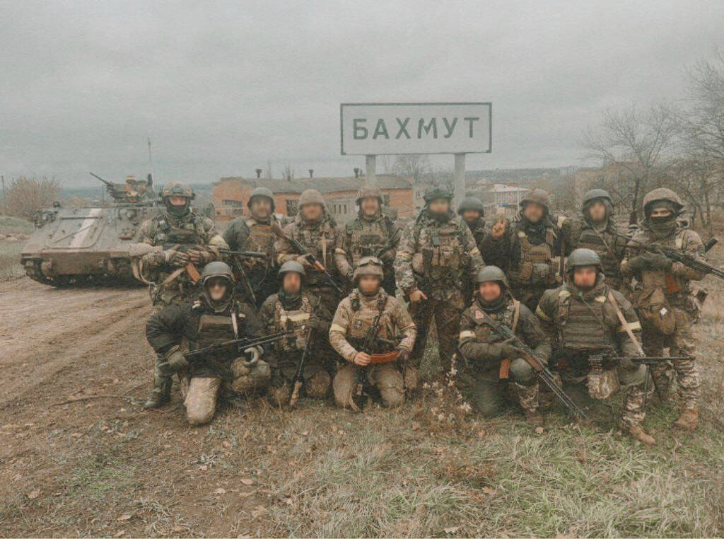 Ukrainian military in the city of Bakhmut