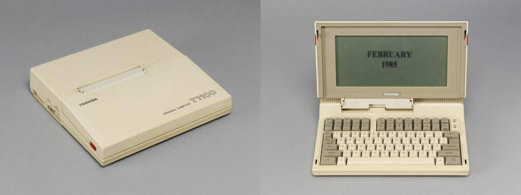 Toshiba T1100 in the collection of the Victoria and Albert Museum, London