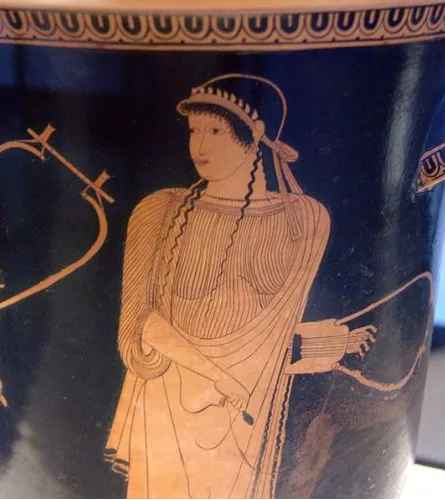 Sappho on a red-figure vase, first third of the 5th century BC