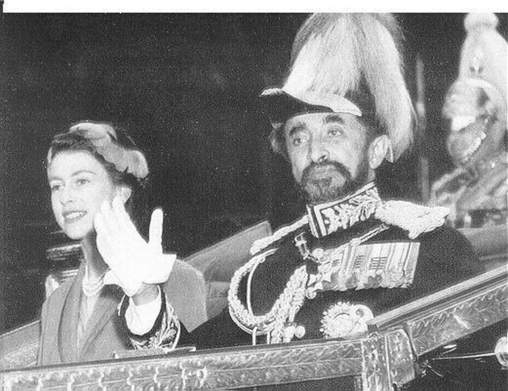 Haile Selassie I and  Queen Elizabeth II