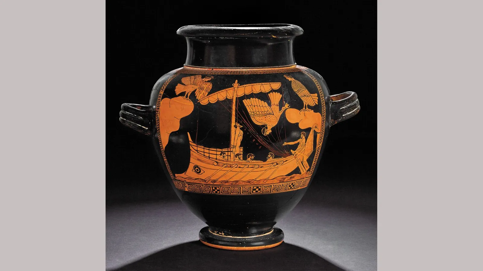 Odysseus escapes the sirens Athenian jar, 480-470BC