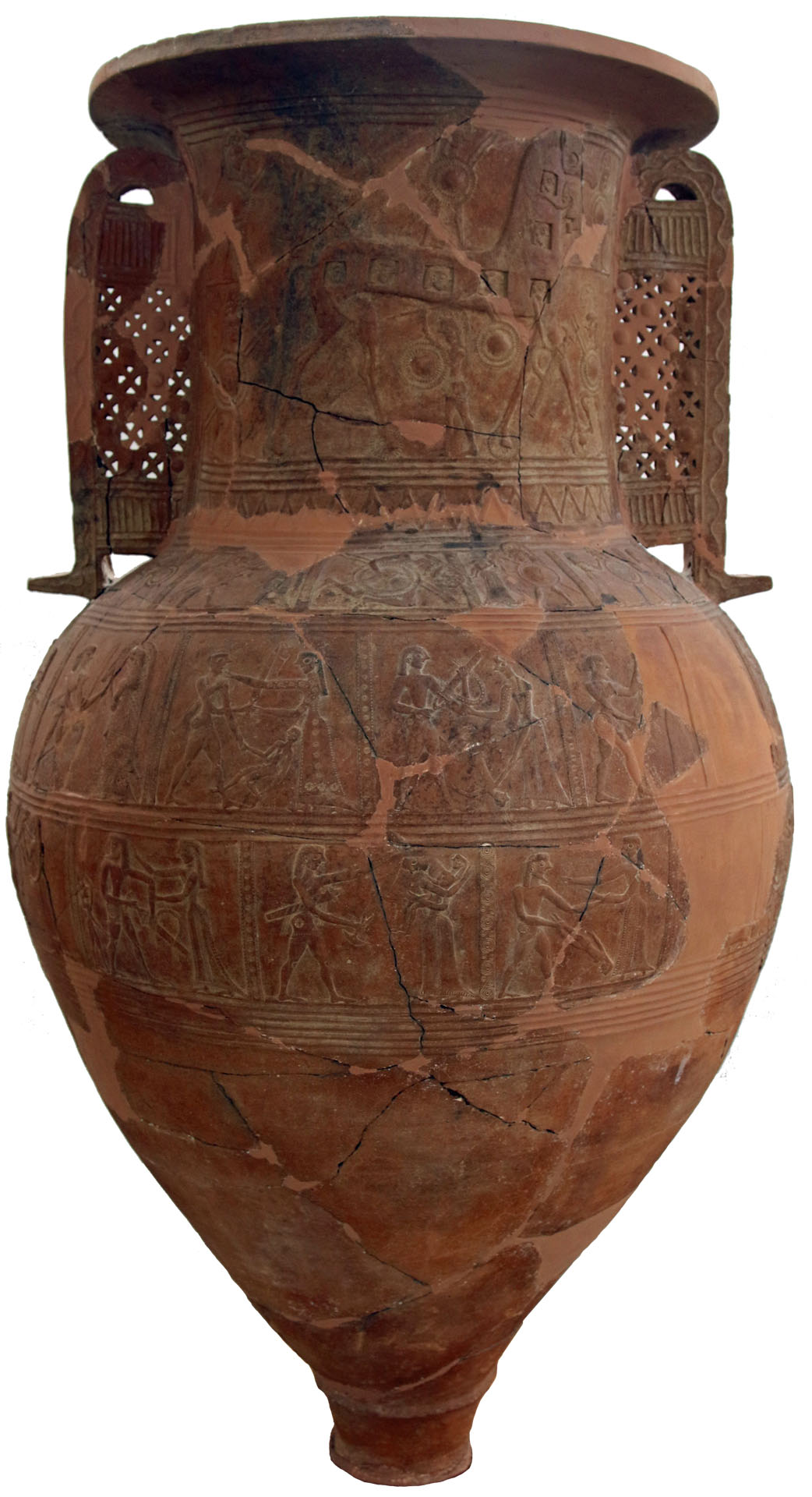 Pithos from Mykonos, Trojan horse, circa 675 BC