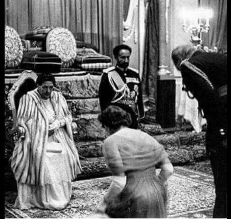 Haile Selassie I and  Queen Elizabeth II