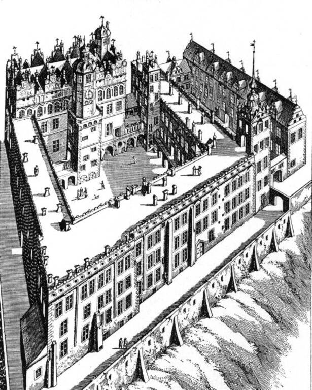 Castle of Pomeranian Dukes, Shchezin, engraving1652