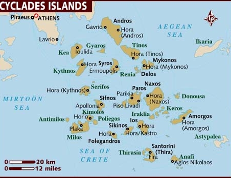 Map of the Cyclades