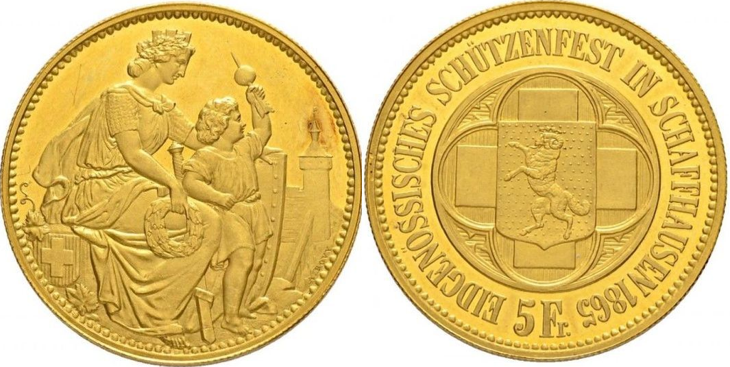 5 франків, 1865, стрілецький фестиваль Шафхаузен