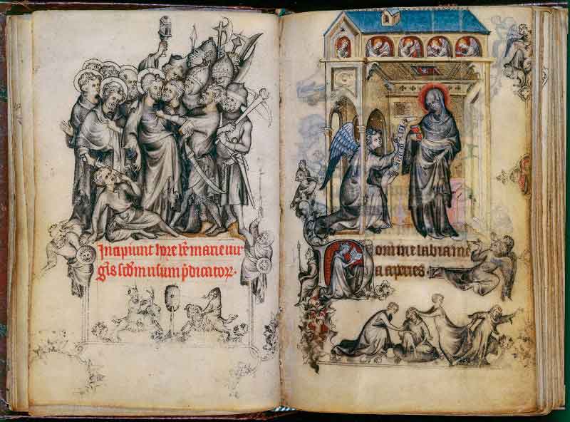 Spread of the Book of Hours of Jeanne d'Evreux 1324-1328, stored in the Metropolitan Museum of Art, New York