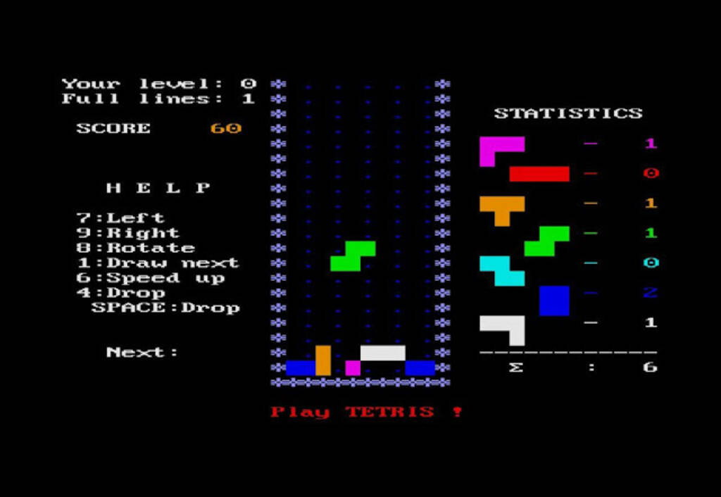 Screenshot of the 1986 version of the IBM PC