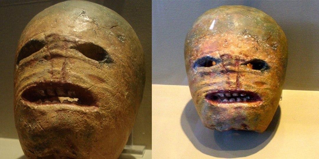 Plaster cast of a traditional Irish jack-o'-lantern at the Museum of Rural Life, Ireland