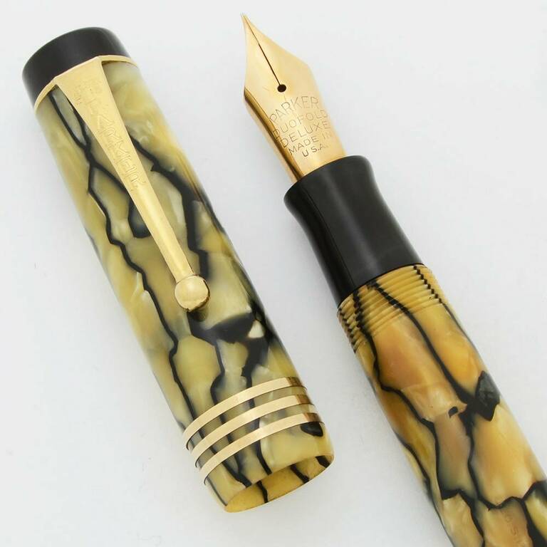 Parker Duofold Senior Deluxe (Streamline) – Modern Black and Pearl. США, бл. 1930–32 рр.