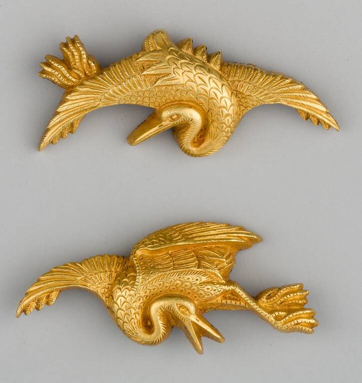 Менукі у вигляді журавлів. Золото. Японія, період Едо, XVIII століття