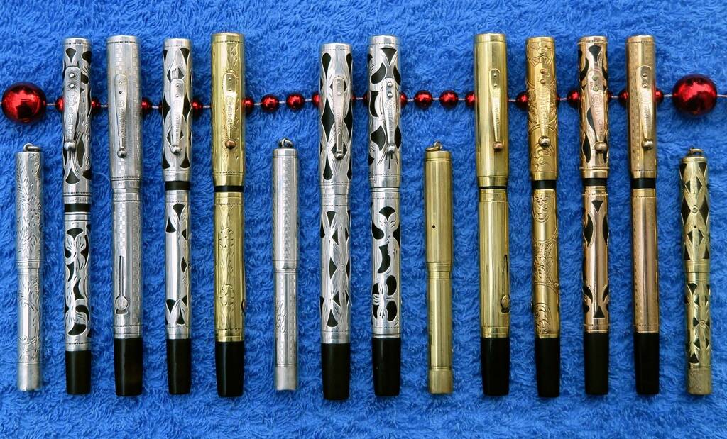 Колекція перових ручок Waterman у золотих, срібних і позолочених корпусах, 1920-ті рр.