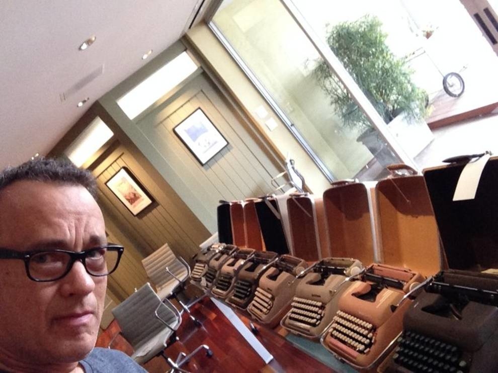 To invite Tom Hanks to the interview, the editor of Nerdist Industries magazine had to give him a rare typewriter