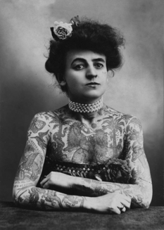 Woman and tattoo: a collection of retrophotographs