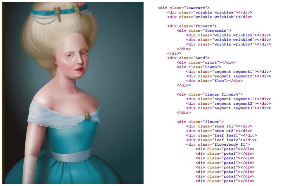 What progress has come to: how pictures are written using HTML and CSS code