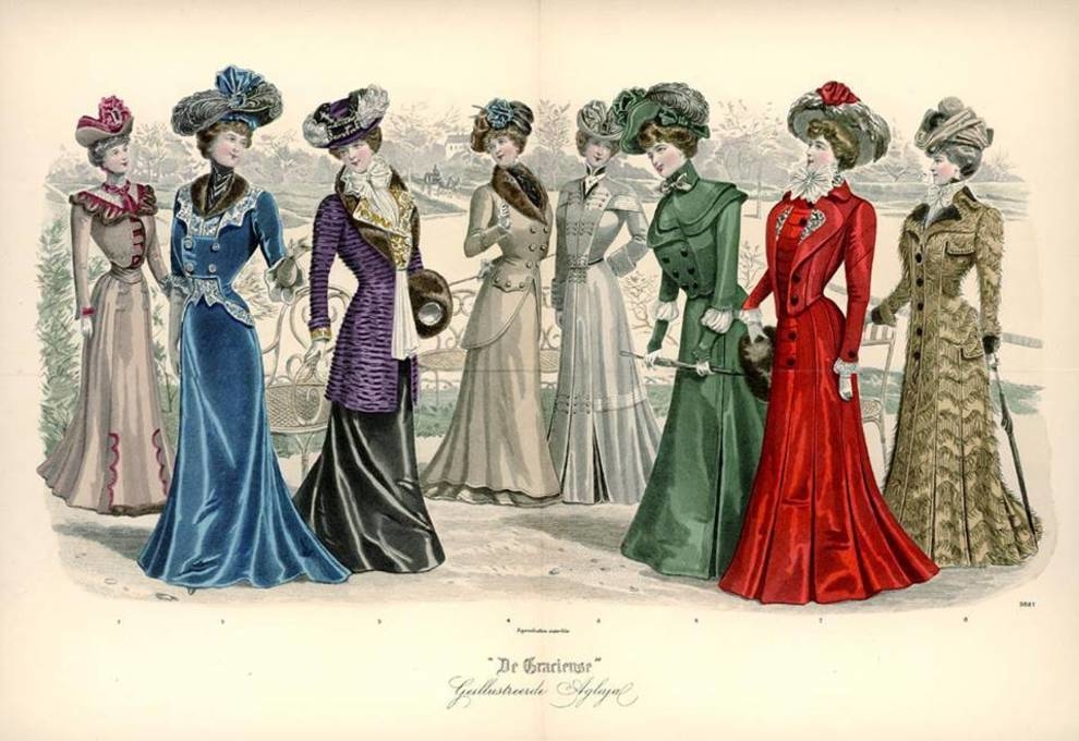 Corsets and ruffles: fashionable women's dresses of the beginning of the 20th century on the covers of a fashionable Holland magazine