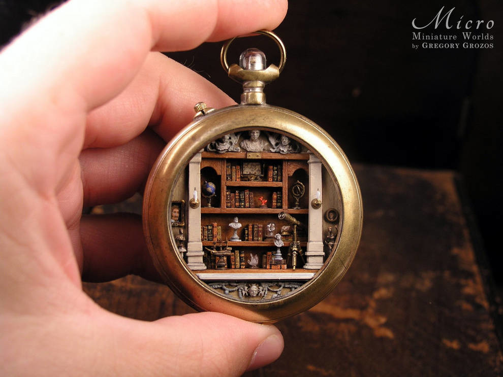 Miniature worlds in old pocket watches