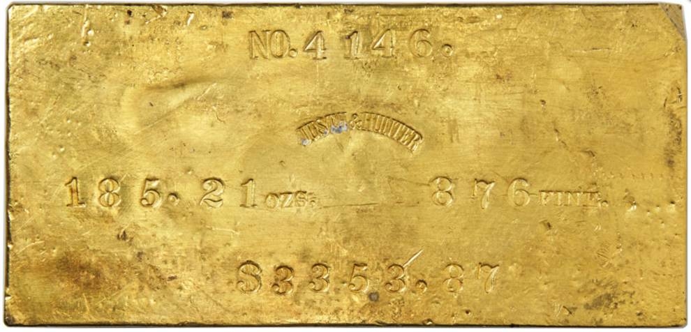 In the US, sold gold bars from the sunken steamer 