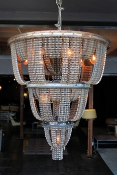 Massive chandeliers from unexpected materials
