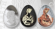 Монетный двор Канады выпустил монету в форме яйца с детенышем динозавра