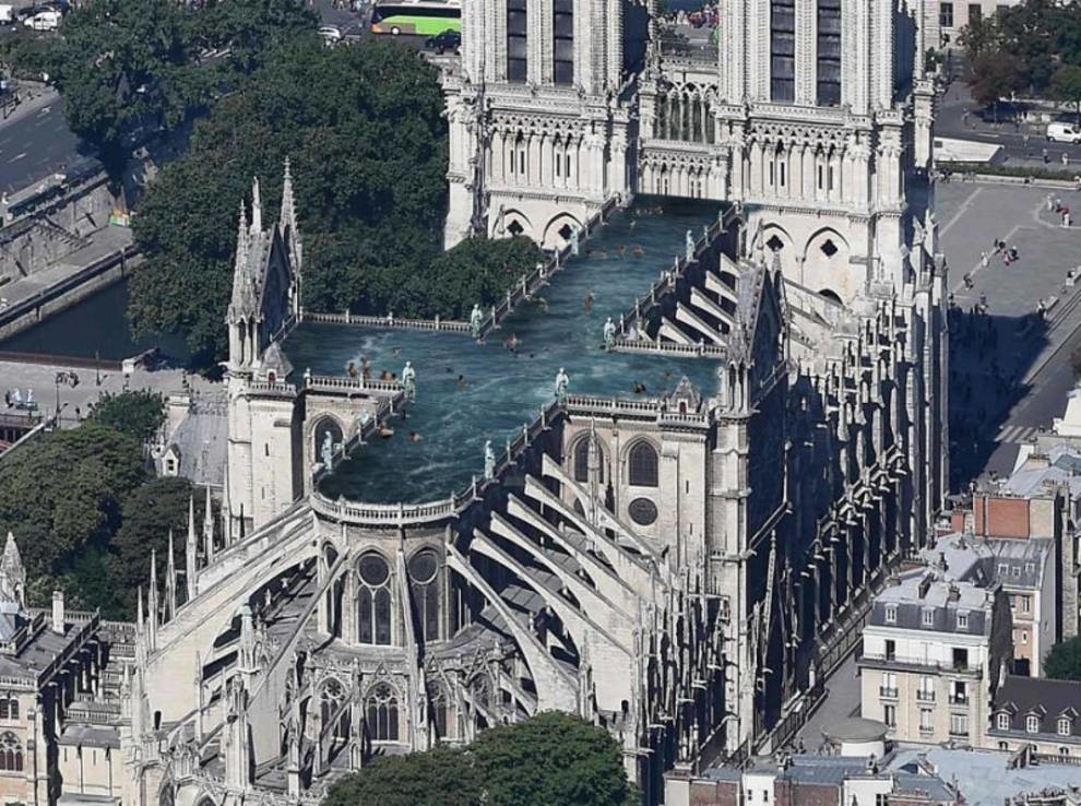From the circus to the parking: the most ridiculous options for the reconstruction of the roof of Notre Dame