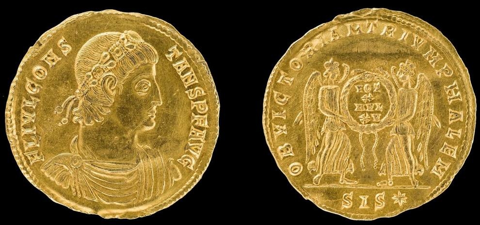 A searcher from Germany found a commemorative coin of Emperor Constans