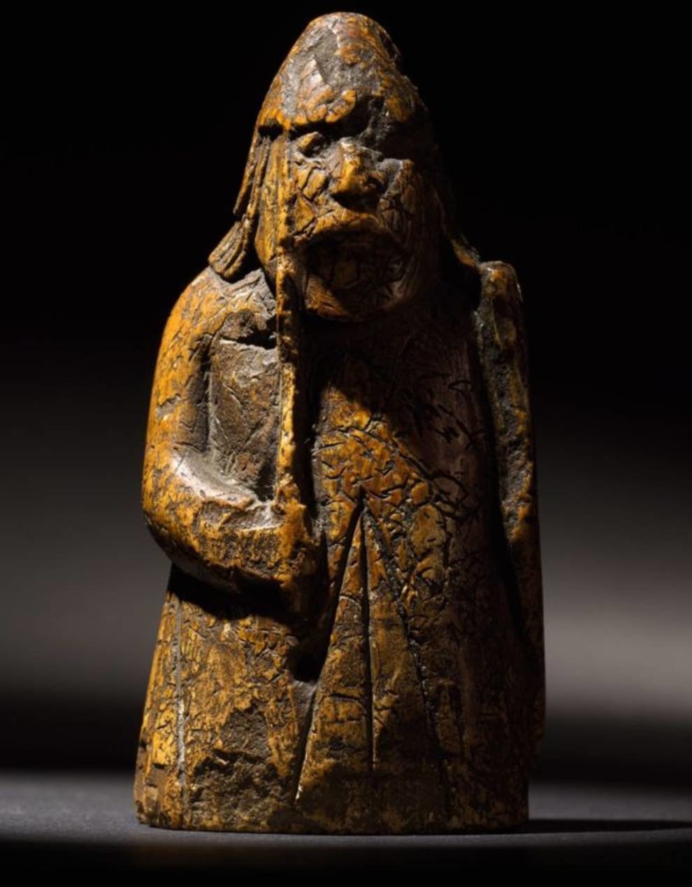 A chess piece from Lewis Island, which 