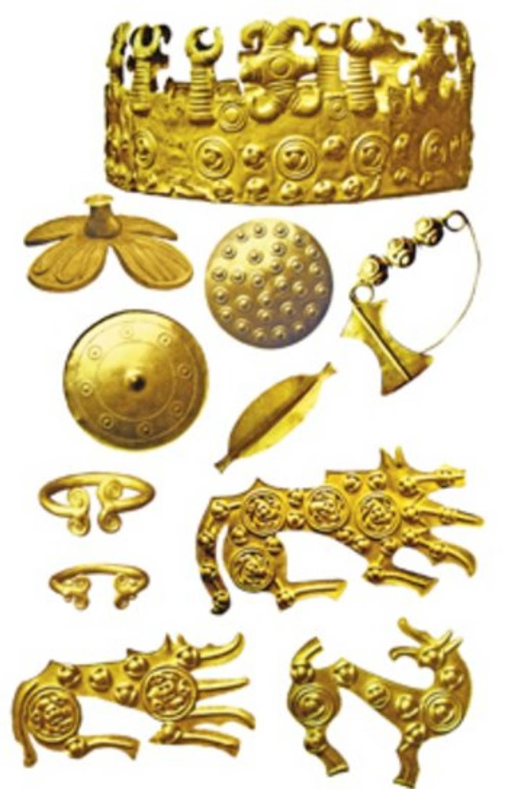 Древний клад золотых украшений, обнаруженный в Тернопольской области
