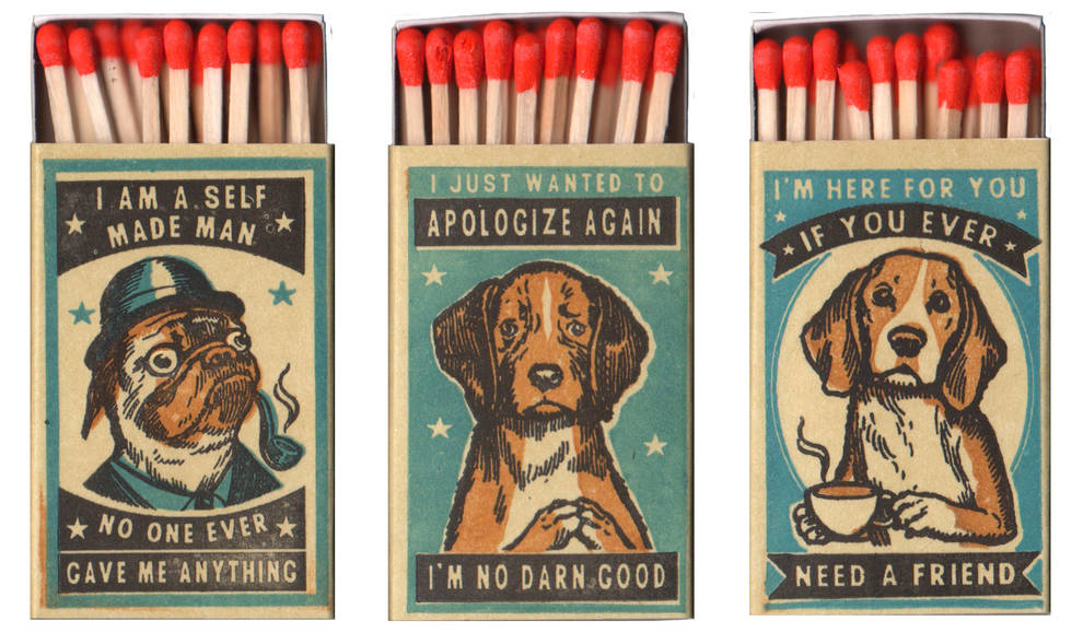 From the Boston Terrier to the Pug: a playful collection of matchboxes with doggies
