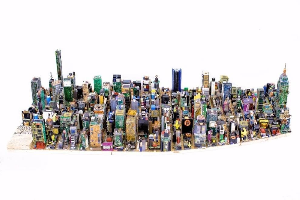 Layout of Manhattan from used motherboards