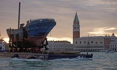 Sunken ship as the main art object of the Venice Biennale