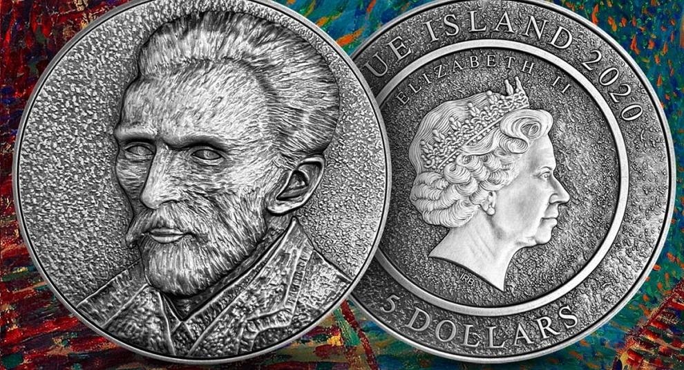 Niue has prepared for the release of a coin with a self portrait of van Gogh