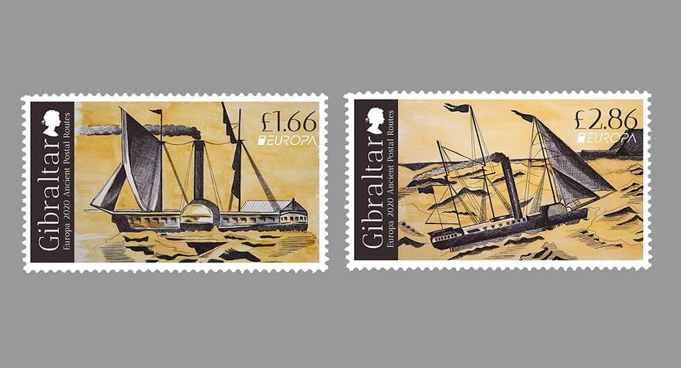 Старинные почтовые маршруты: Гибралтар пополнил серию двумя марками