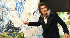 The Rolling Stones guitarist showed paintings at a personal art exhibition