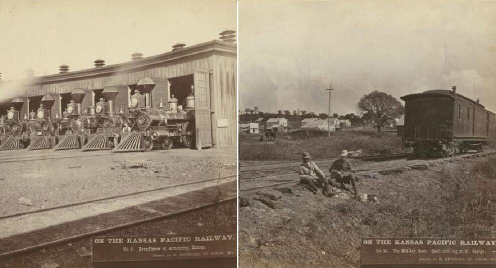 What the Kansas Pacific railroad looked like in the 19th century