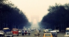 The streets of Paris on a photo of the mid-70s