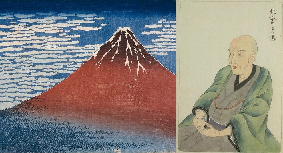 The work of Japanese printmaker Hokusai