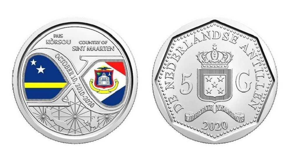 Sint Maarten and Curacao celebrated the 10th anniversary of the new status with the issue of the coin