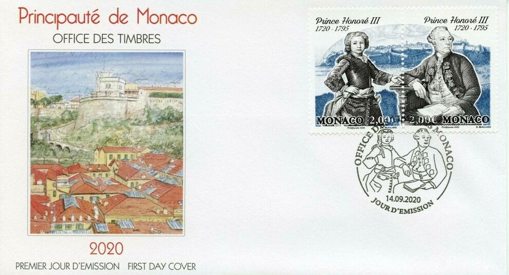 Monaco printed two stamps in honor of Honore III