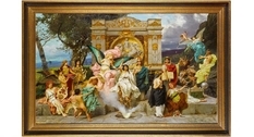 A copy of the Lviv Opera curtain is on display at Sotheby's