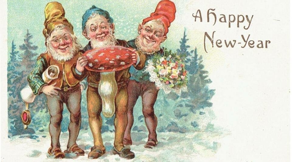 New Year and the dwarves: a selection of postcards of the XIX-XX centuries