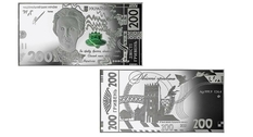 A silver banknote with a portrait of Lesya Ukrainka was issued